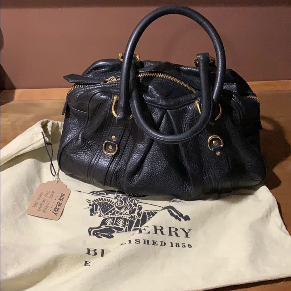 Black Leather Burberry Bag